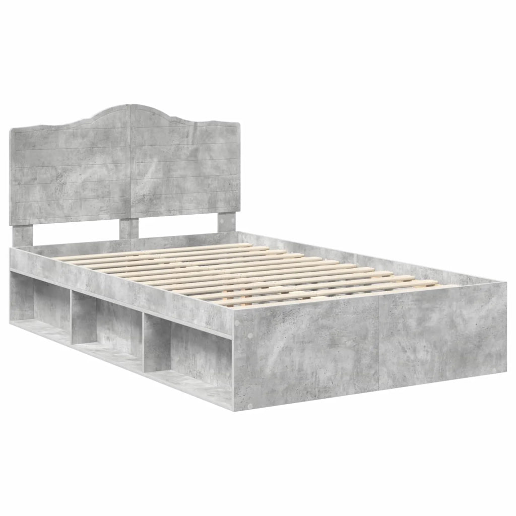 Struttura del letto Grigio Concretè 135 x 190 cm Pino massello