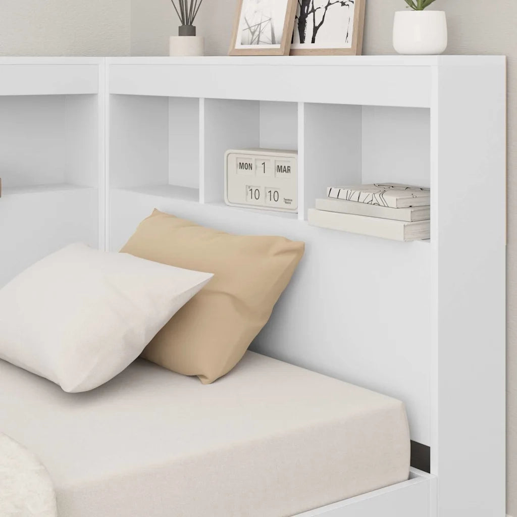 Letto Libreria Bianco 90 x 190 cm Legno multistrato 3335749