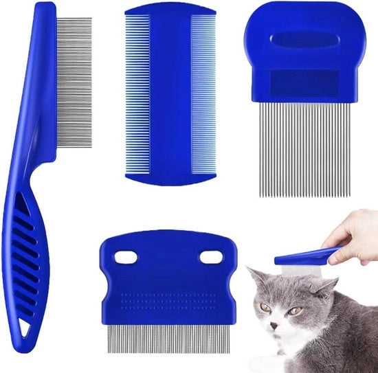 Anti-pulci Kam - 4 Stuks | Per Gatto e Cane | Kam per Cane | Spazzola Anti-pulci per Gatti | Spazzola Anti-pulci
