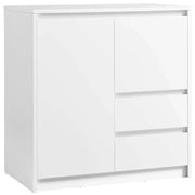 Mobiletto moderno con anta e ripiano regolabile in altezza 2 cassetti 40 x 70 x 745 cm per soggiorno sala da pranzo ufficio bianco nuvola 12_0004523