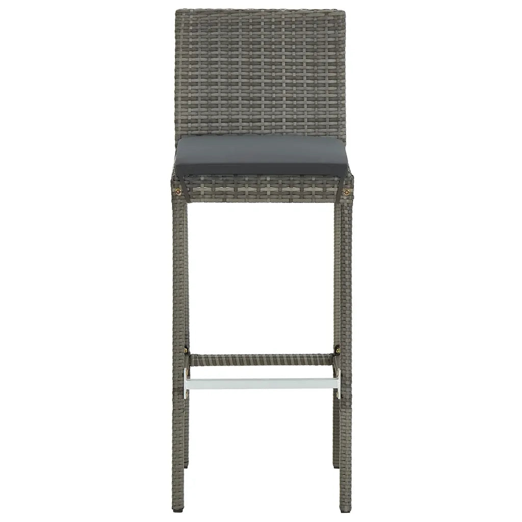Set Bar Giardino 5pz Grigio Legno Massello Acacia e Polyrattan 3295265