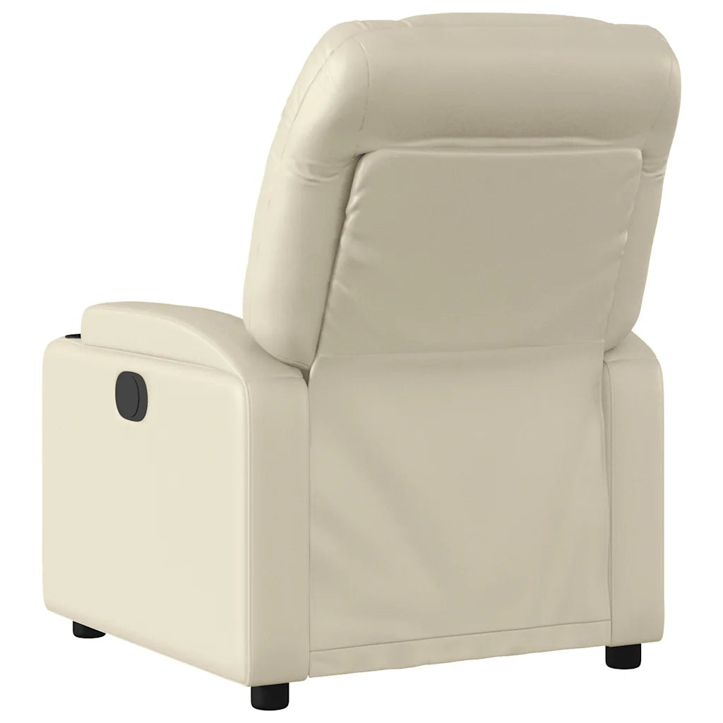 Poltrona Massaggiante Elettrica Reclinabile Crema Similpelle 3204652