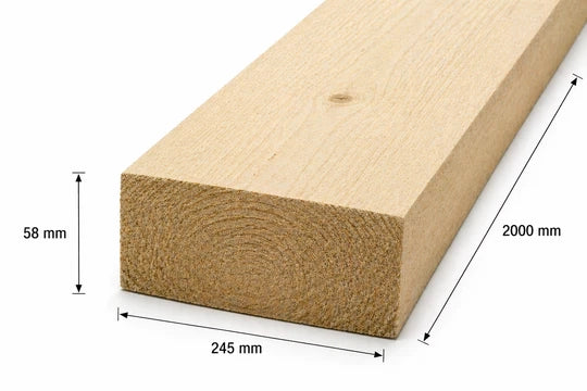 Tavolone / Listone abete carpenteria grezzo  250 x 58 x 2500 + 1500 mm