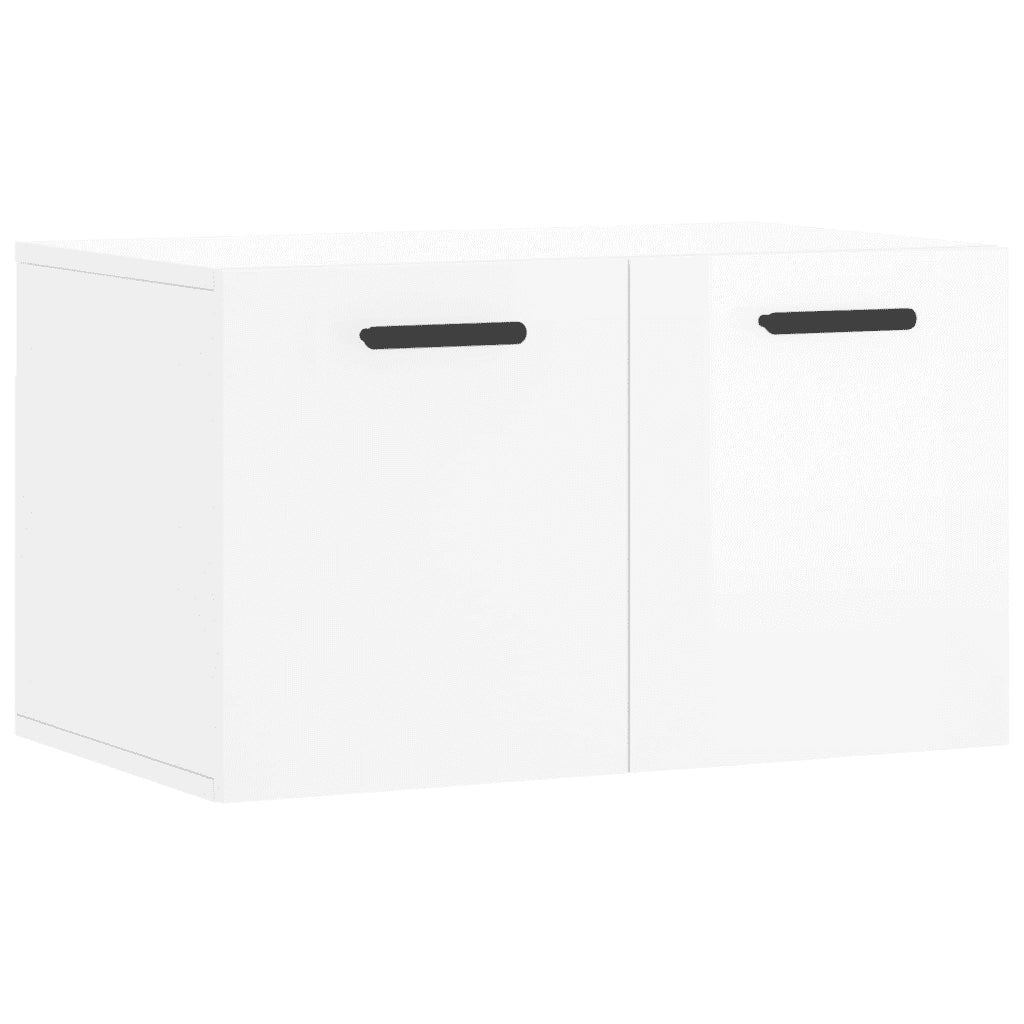 Armadietto a Muro Bianco Lucido 60x36,5x35 cm Legno Multistrato 830030
