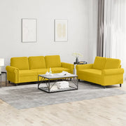 Set di Divani 2 pz con Cuscini giallo in Velluto 3202256