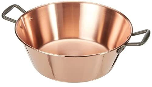 DE BUYER 6200.38N Bacinella in Rame per Marmellata 38 cm 9 L con Manici in Ghisa colore Rame