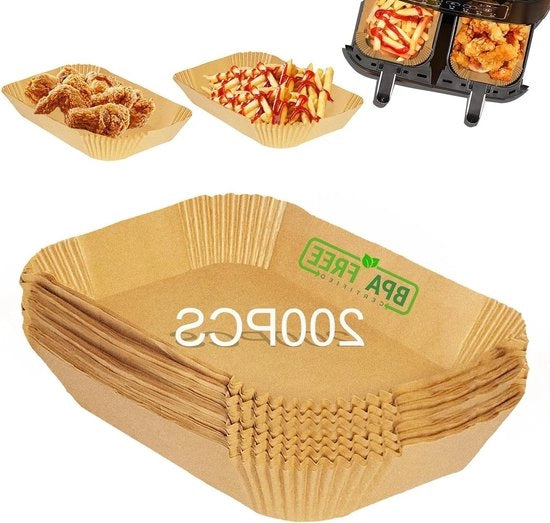 Papier per Airfryer BPA libero - 200 pezzi - 22 x 14 cm