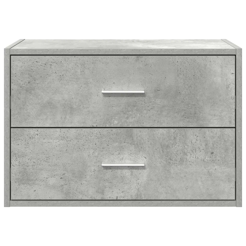 Mobile contenitore impilabile moderno con 2 cassetti per soggiorno 60 x 31 x 40 cm legno composito grigio cemento 02_0051194