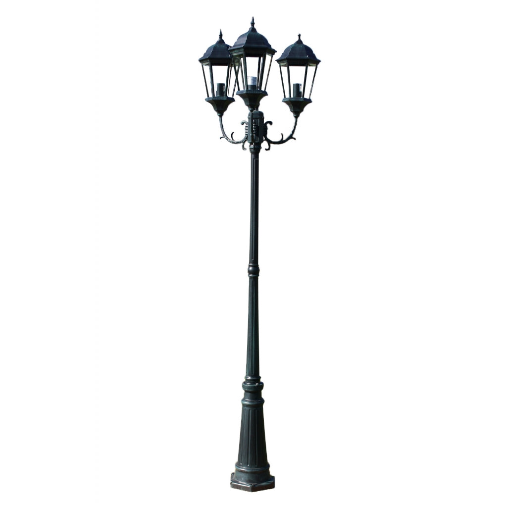 Lampada da terra tripla per esterni 230 cm illuminazione decorativa verde e nera 2402089