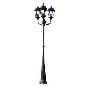 Lampada da terra tripla per esterni 230 cm illuminazione decorativa verde e nera 2402089