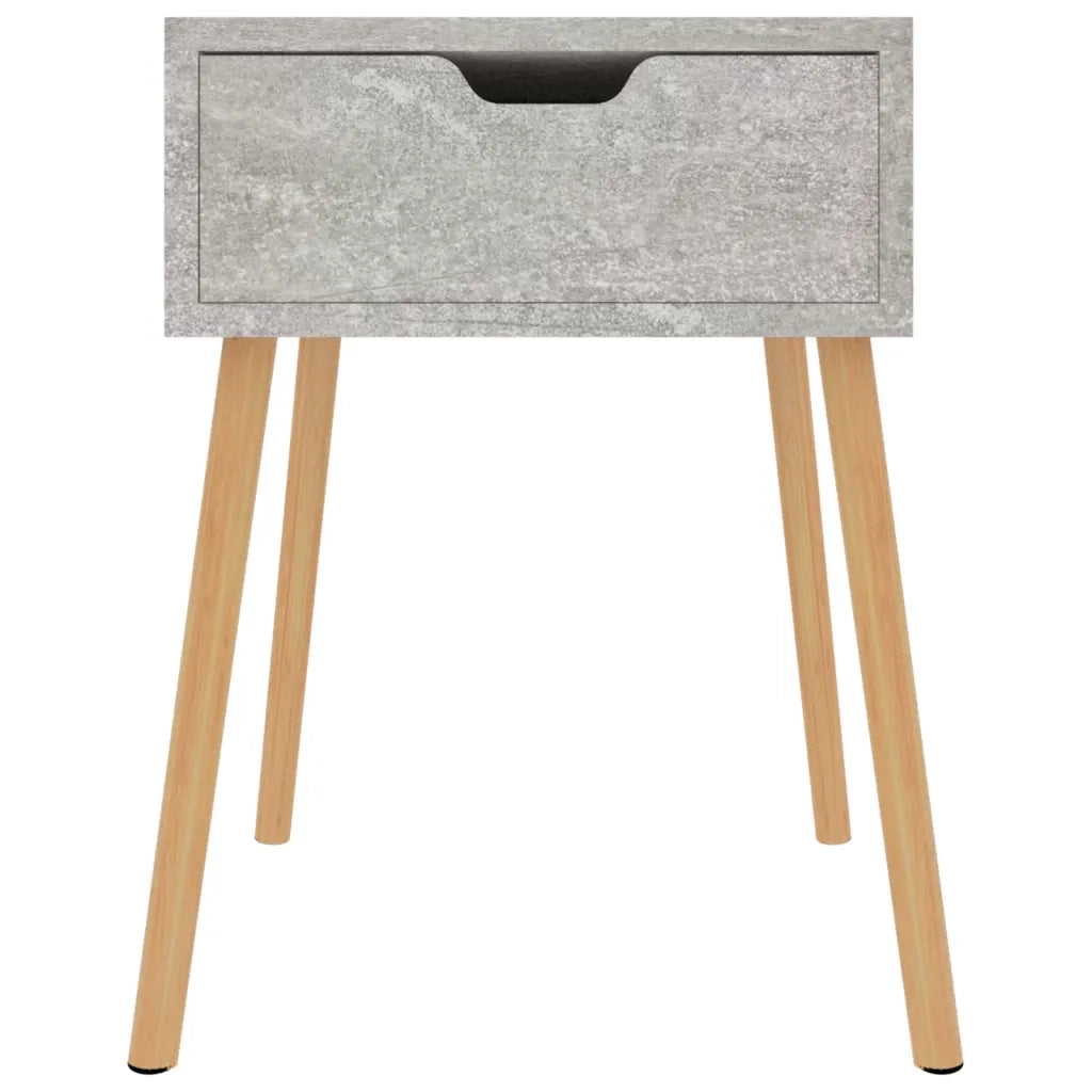Comodino-Tavolino da notte Grigio Cemento 40x40x56 cm in Legno Multistrato