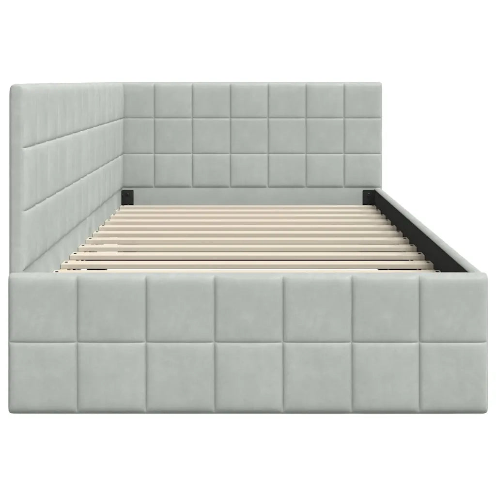 Cornice del letto ad angolo Grigio chiaro 100 cm x 200 cm