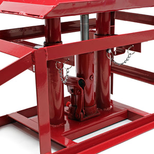 Rampa di sollevamento con martinetto idraulico Altezza regolabile 2000 kg Per pneumatici max 225 mm
