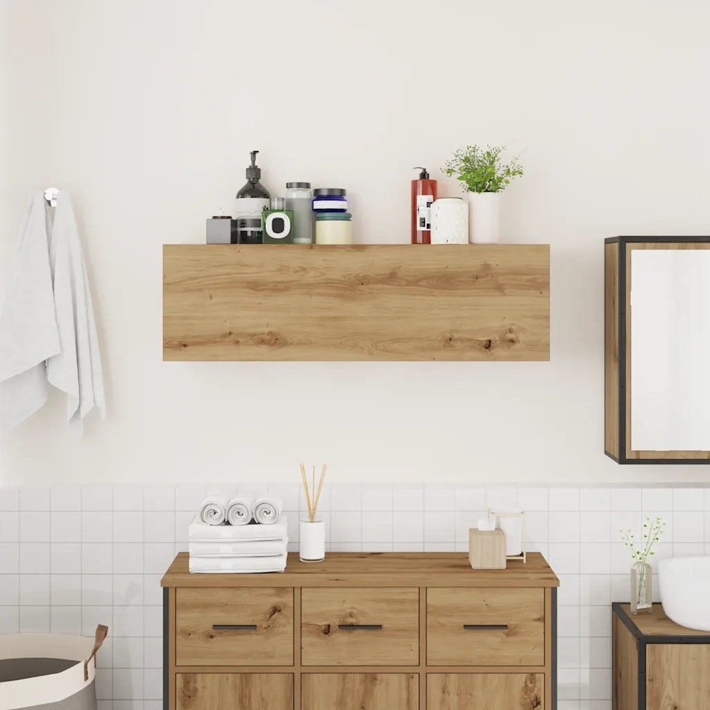 Mobiletto da Bagno Rovere Artigianale 100x25x30 cm Truciolato 860102