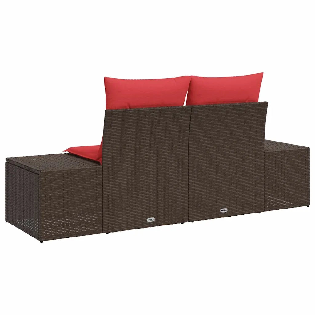 Divano da giardino con cuscino 184 x 62 x 69 cm polyrattan 42006798