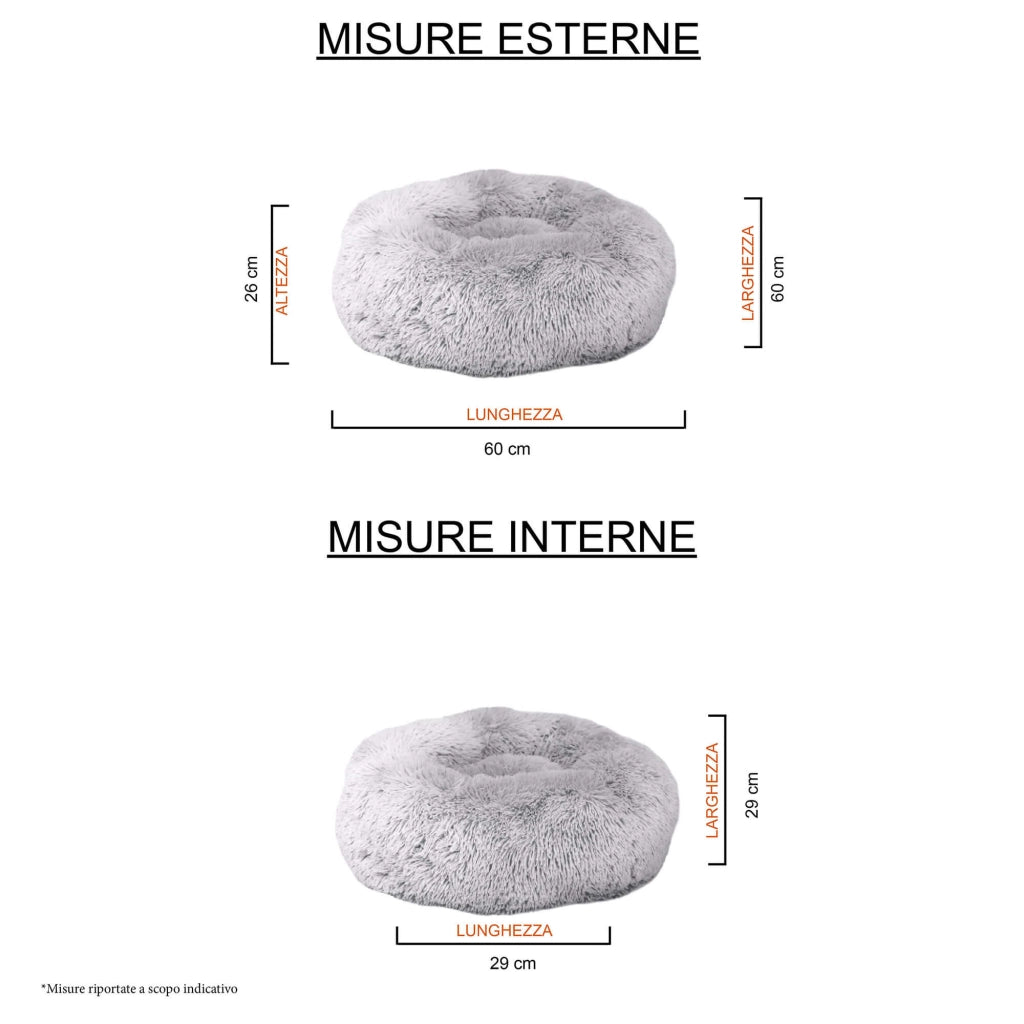 Cuccia per Cani e Gatti Ø60 cm in Poliestere Perla