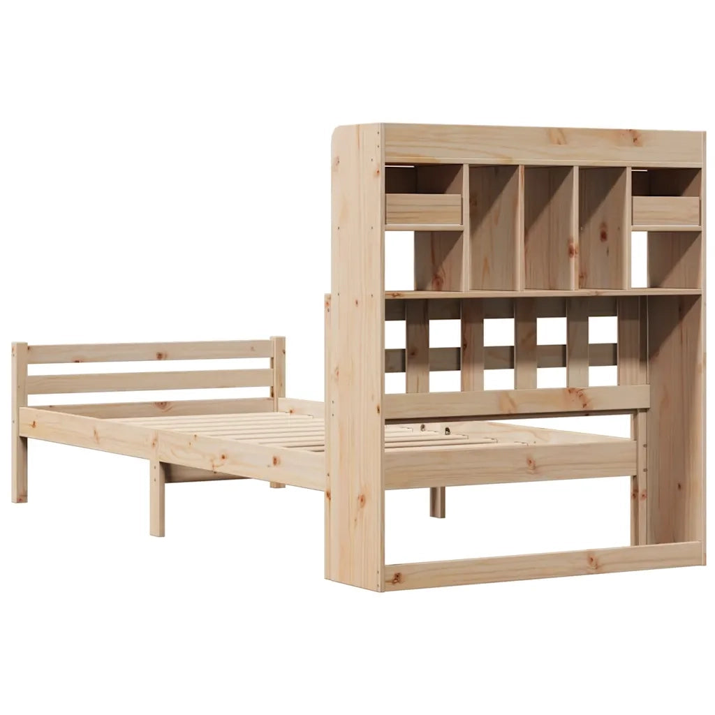 Letto Libreria senza Materasso 100x200 cm in Legno di Pino 3322259