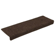 Tappetini per scale autoadesivi 30 pz | Gradini per Scale 65x21x4 cm marrone bordo rettangolare