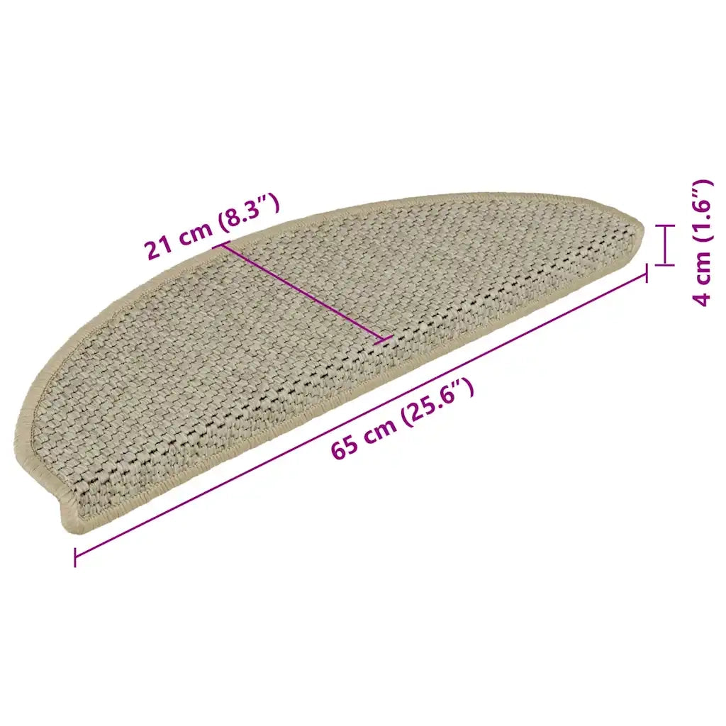 Tappeti Autoadesivi Scale Aspetto Sisal 15 pz 65x25cm Grigi cod mxl 69110