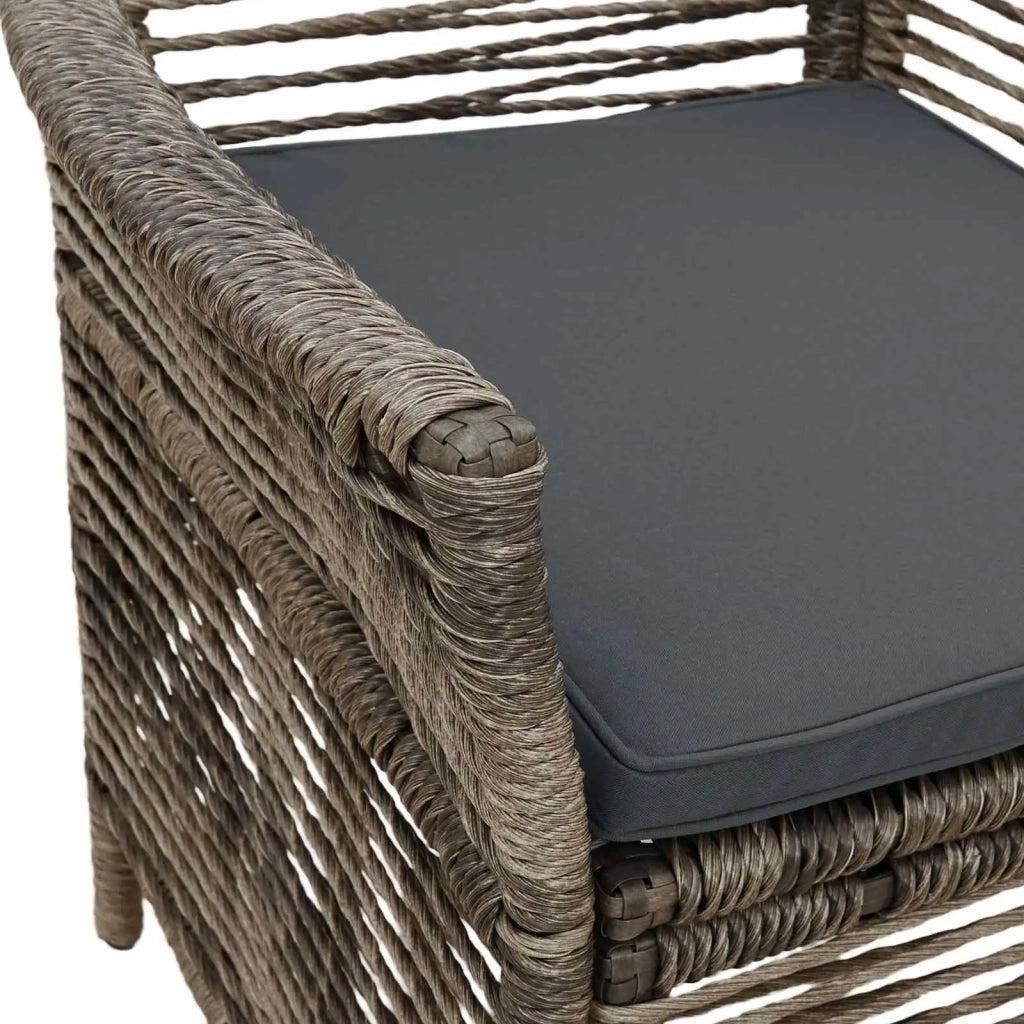 Sedia da esterno 4 pcs Grigio e Grigio Scuro polyrattan