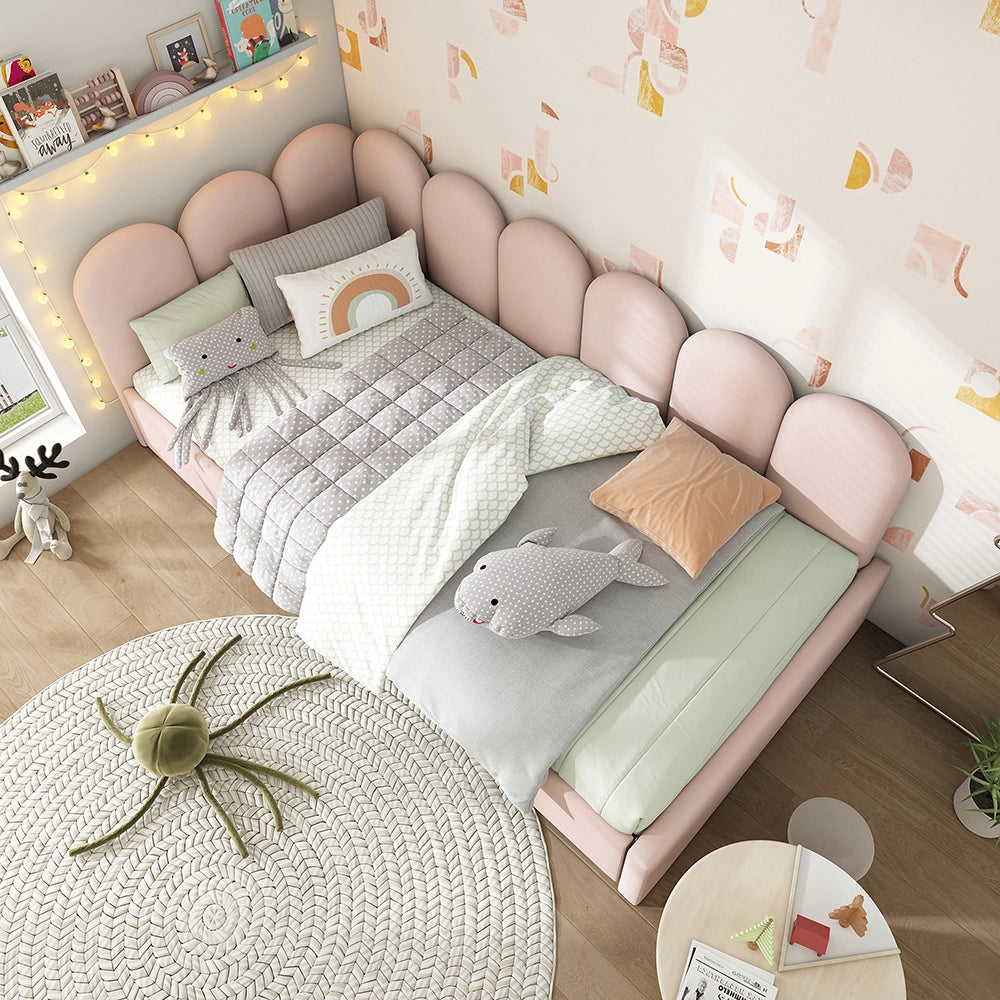 Letto singolo con cassetti - Xylo - 90x200 cm - Rosa