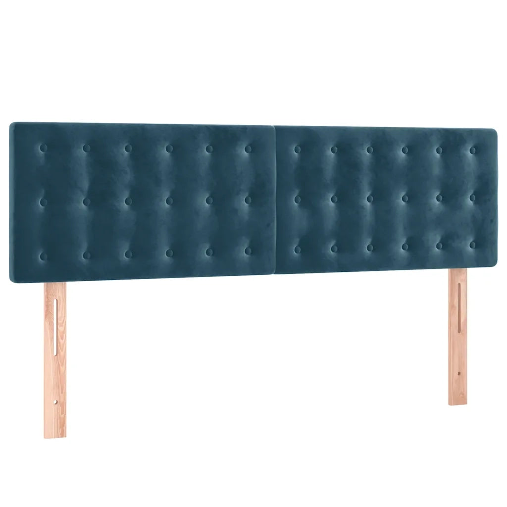 Giroletto a Molle con Materasso Blu Scuro 140x200 cm in Velluto 3141549
