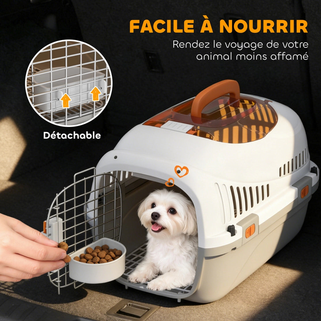 Trasportino per gatti e cani ¨C zephmum ¨C 49x32x31 cm grigio crema