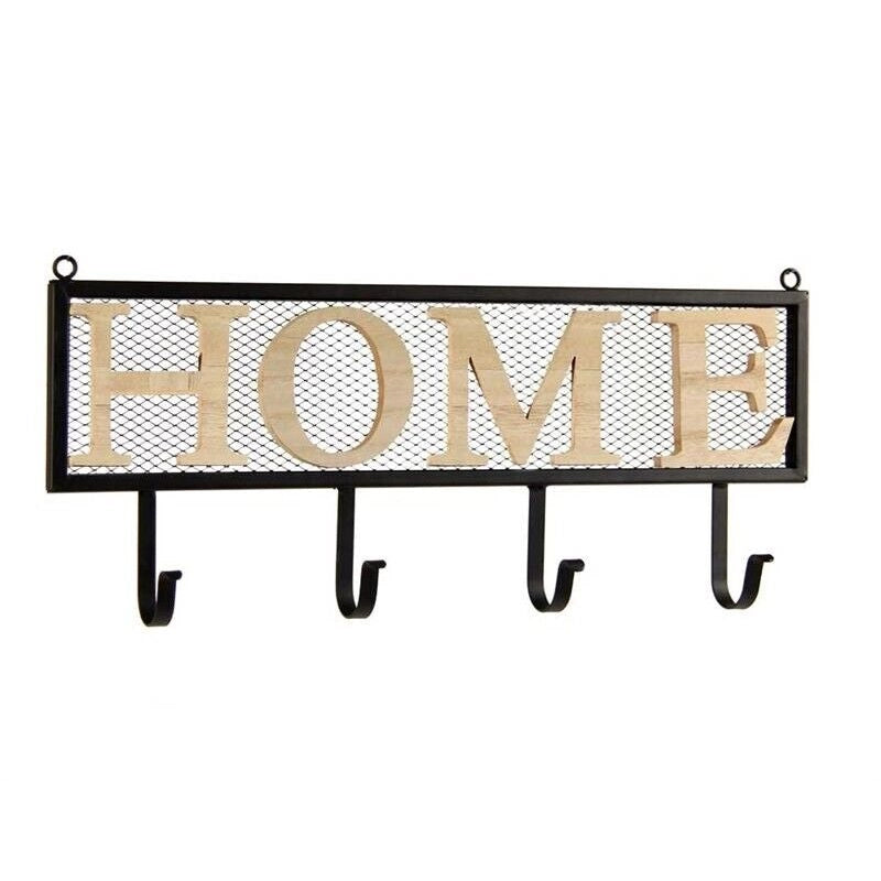 APPENDINO IN METALLO CON APPLICAZIONE IN LEGNO SCRITTA LOVE 46 X 20 X 6 CM