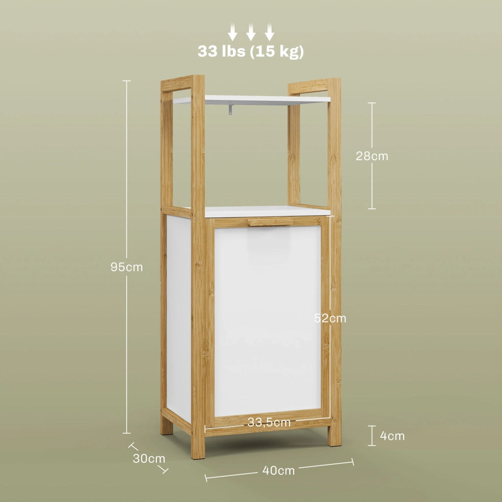 Mobiletto per bagno con cestello in bamb¨´ ¨C zephmum ¨C 40x30x86,5 cm