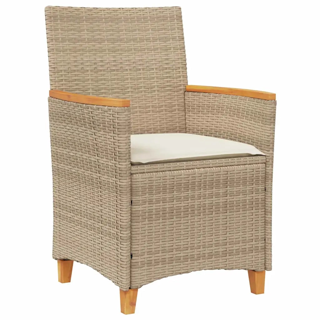 Set da Pranzo per Giardino 5 pz Beige polyrattan 3381102