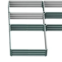 Fioriera Quadrata da Giardino in Acciaio Modulare, Set di 5 Fioriere per Verdure, Piante, Fiori, Verde