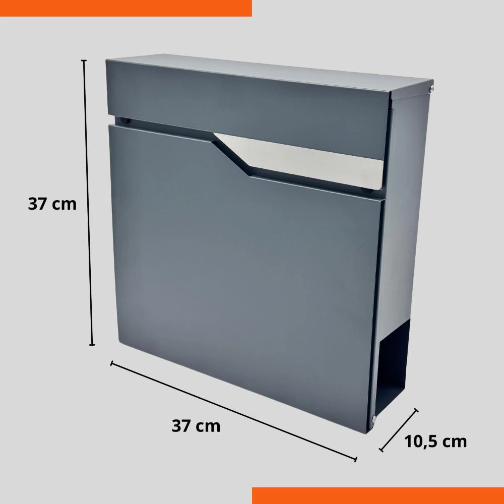 Cassetta Postale per esterni con targhetta Personalizzabile portariviste 37x10,5x37H cm