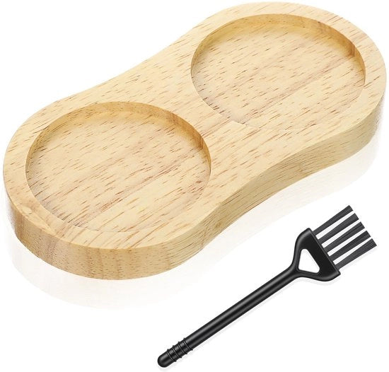 Molino da spezie da tavolo, dimensioni 14,9 x 7,5 cm, disco da macinazione in legno di acacia per candele e spezie, diametro interno 6,1 cm, mini disco da macinazione da tavolo per spezie