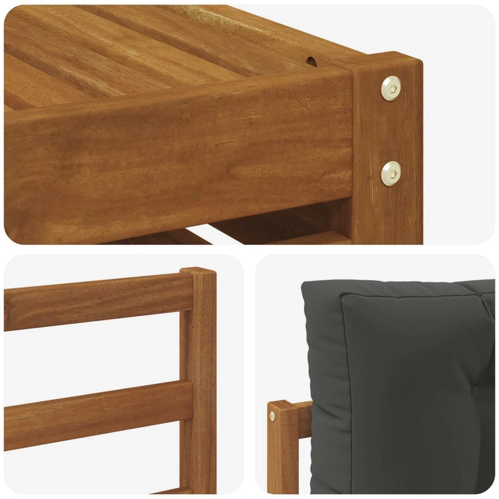 Set di divani da esterno con cuscino 8 pcs Naturale e Antracite