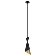 Lampada a sospensione Italux Malia nero/oro E27 Ø13,5