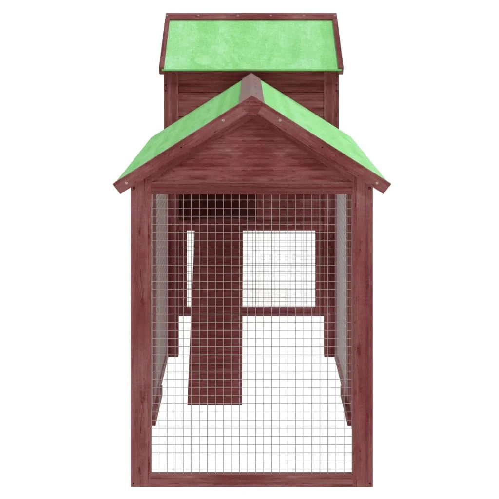 Pollaio/recinto/gabbia per galline colore moka 193 x 65 x 117 cm legno massello di pino marrone 02_0044020