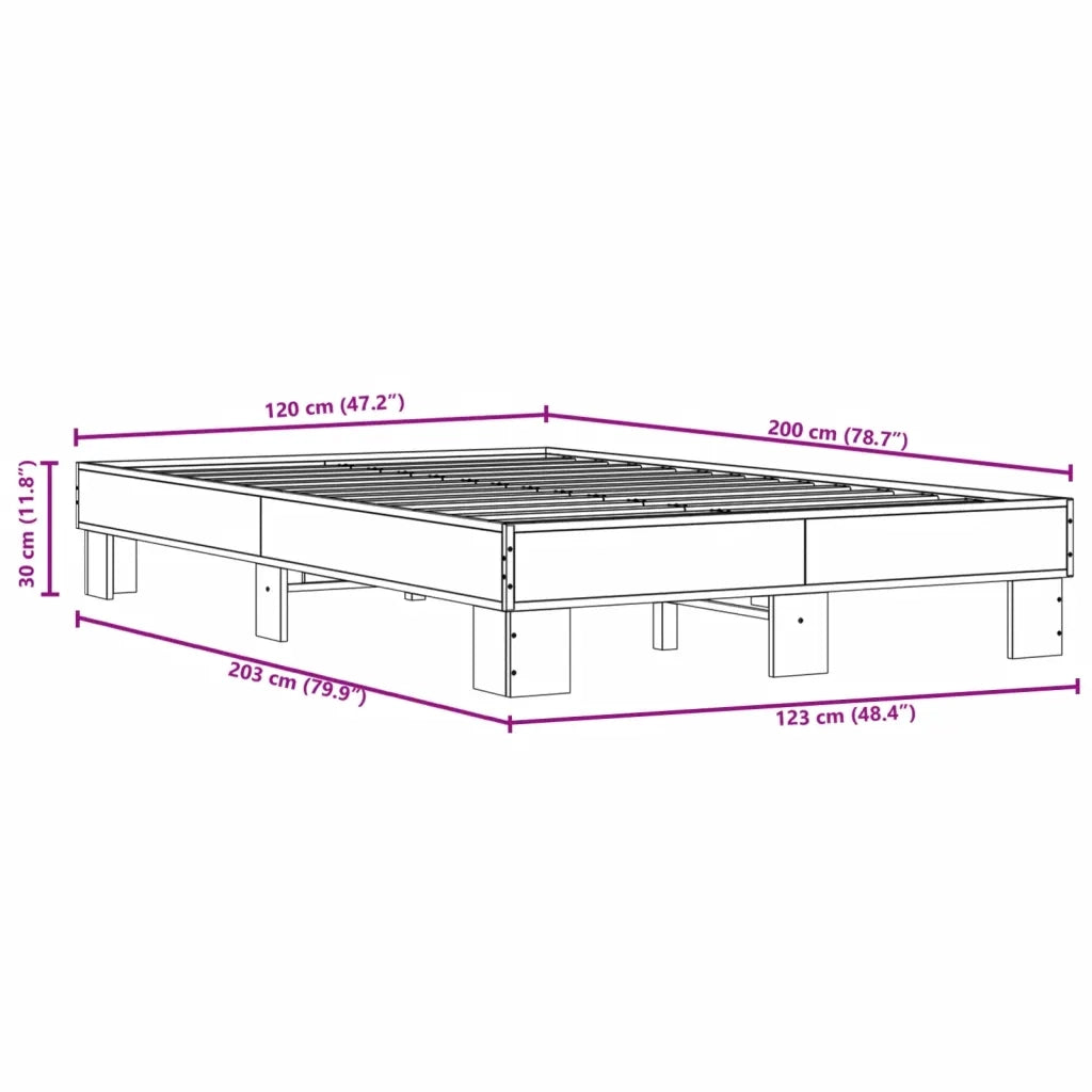 Giroletto Grigio Sonoma 120x200 cm in Legno Multistrato Metallo