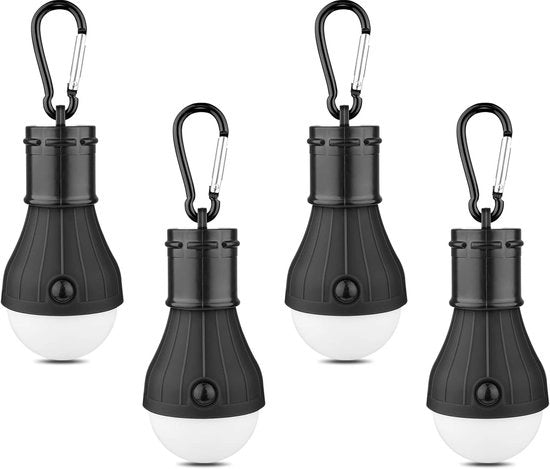 Lanterna LED portatile con clip impermeabile all'acqua - Illuminazione super luminosa per campeggiare, escursioni, e emergenze (4 pezzi)
