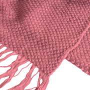 Coperta plaid rosa lampone testurizzata a nido d'ape e frangiata 180x220 cm
