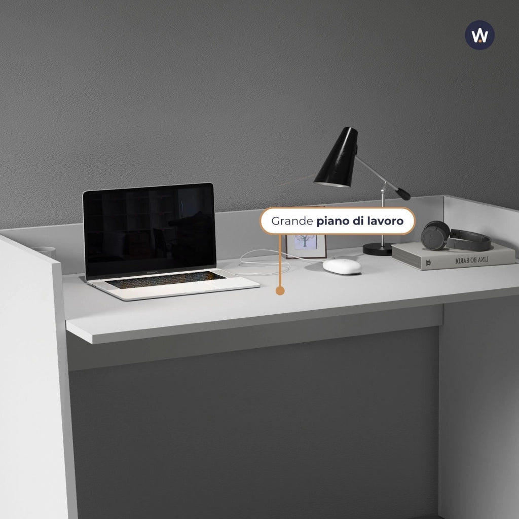 WHOUS Scrivania Easy bianco opaco 100x50x75 cm