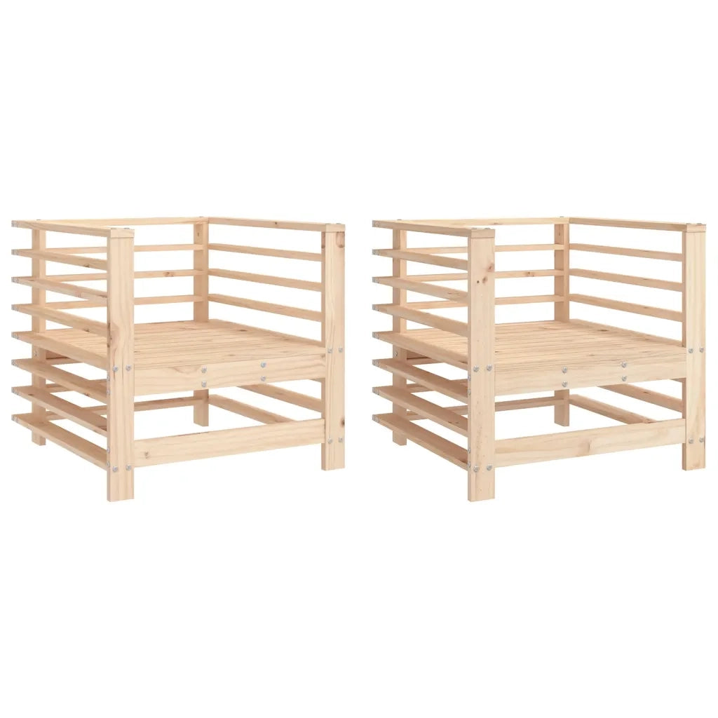 Sedia da patio-Sedie da Giardino 2pz in Legno Massello Pino 812549