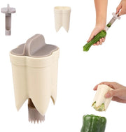 Peperontpitter 2-in-1 - Correttore di Peperoncino - Snidatore di Peperone - Accessori Cucina - Materiale ABS Duraturo - Leggero e Compattabile