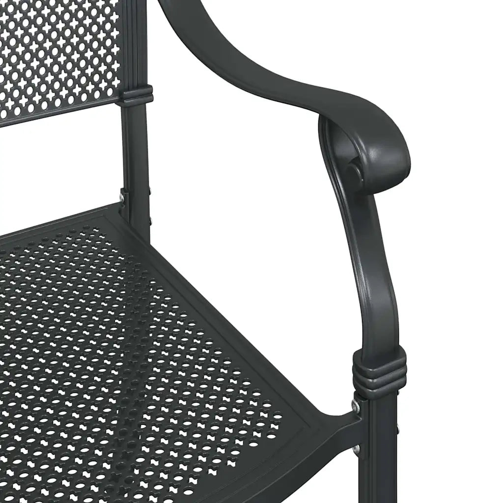 Sedia da Giardino 2 pz | Sedie da Esterno Nero 55 x 55 x 92,5cm Alluminio