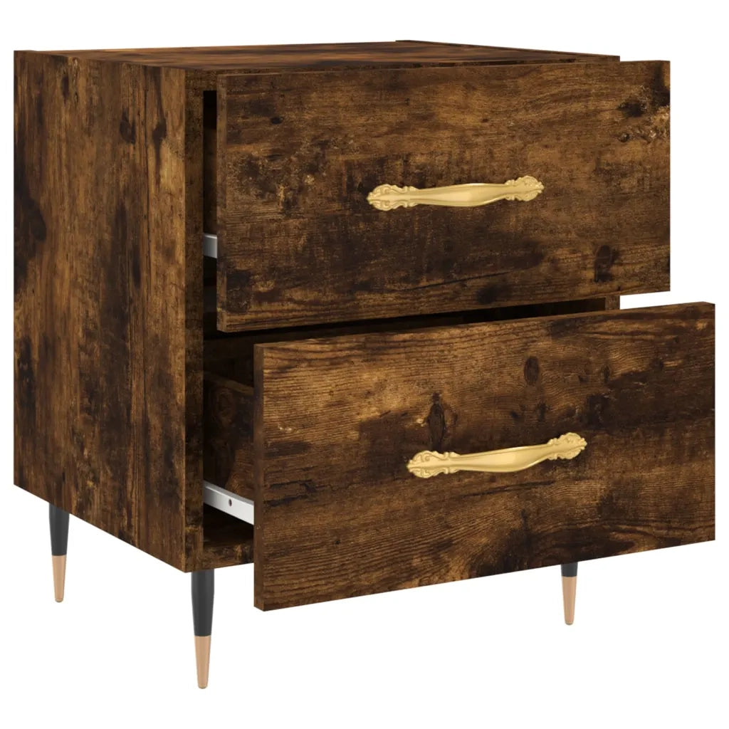 Comodino-Tavolino da notte Rovere Fumo 40x35x47,5 cm in Legno Multistrato 223911