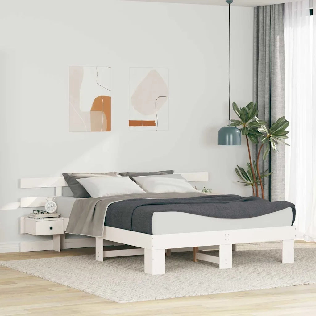 vidaXL Struttura del letto con cassetto Bianco legno