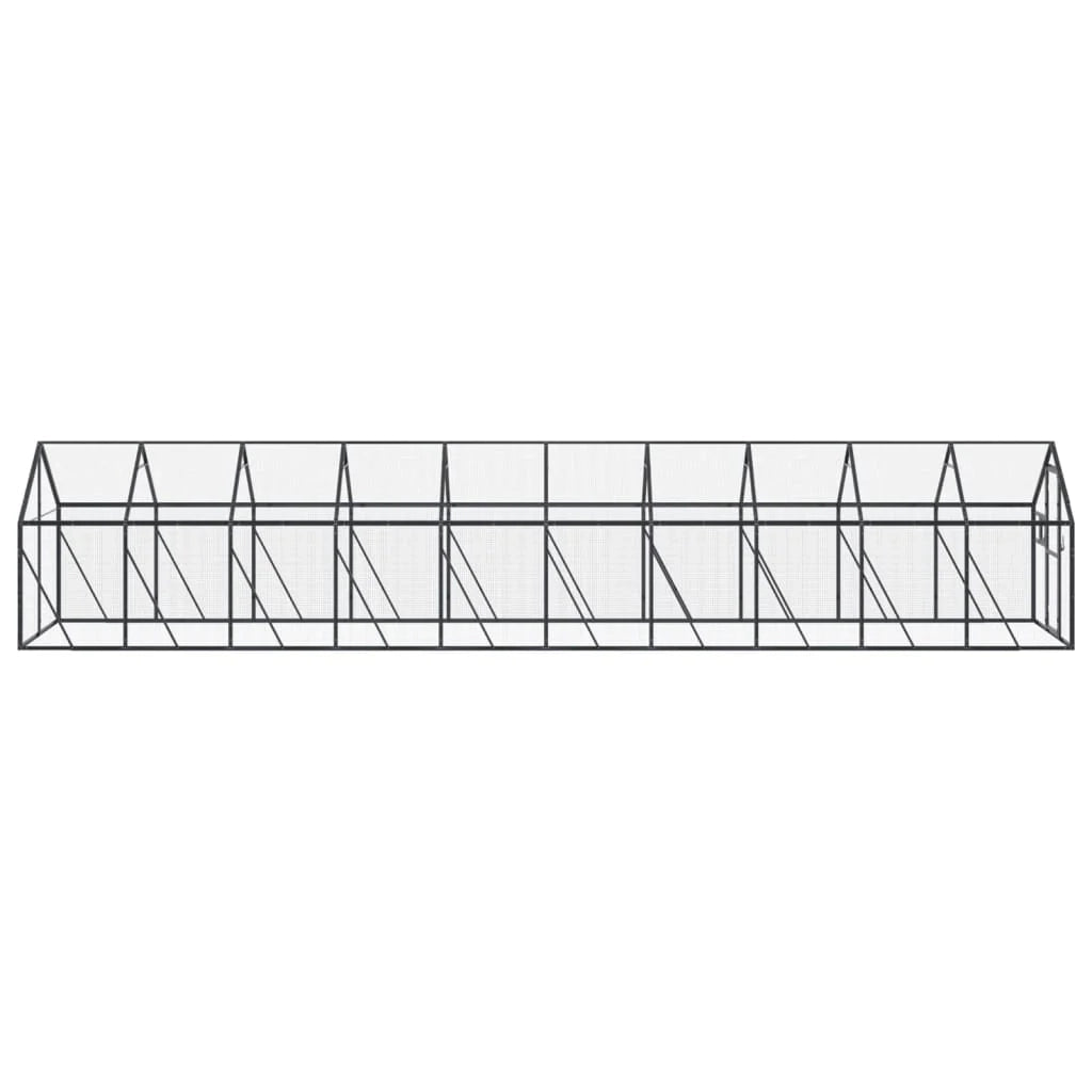 Voliera a gabbia 1,79 x 10 x 1,85 m alluminio antracite 02_0045631