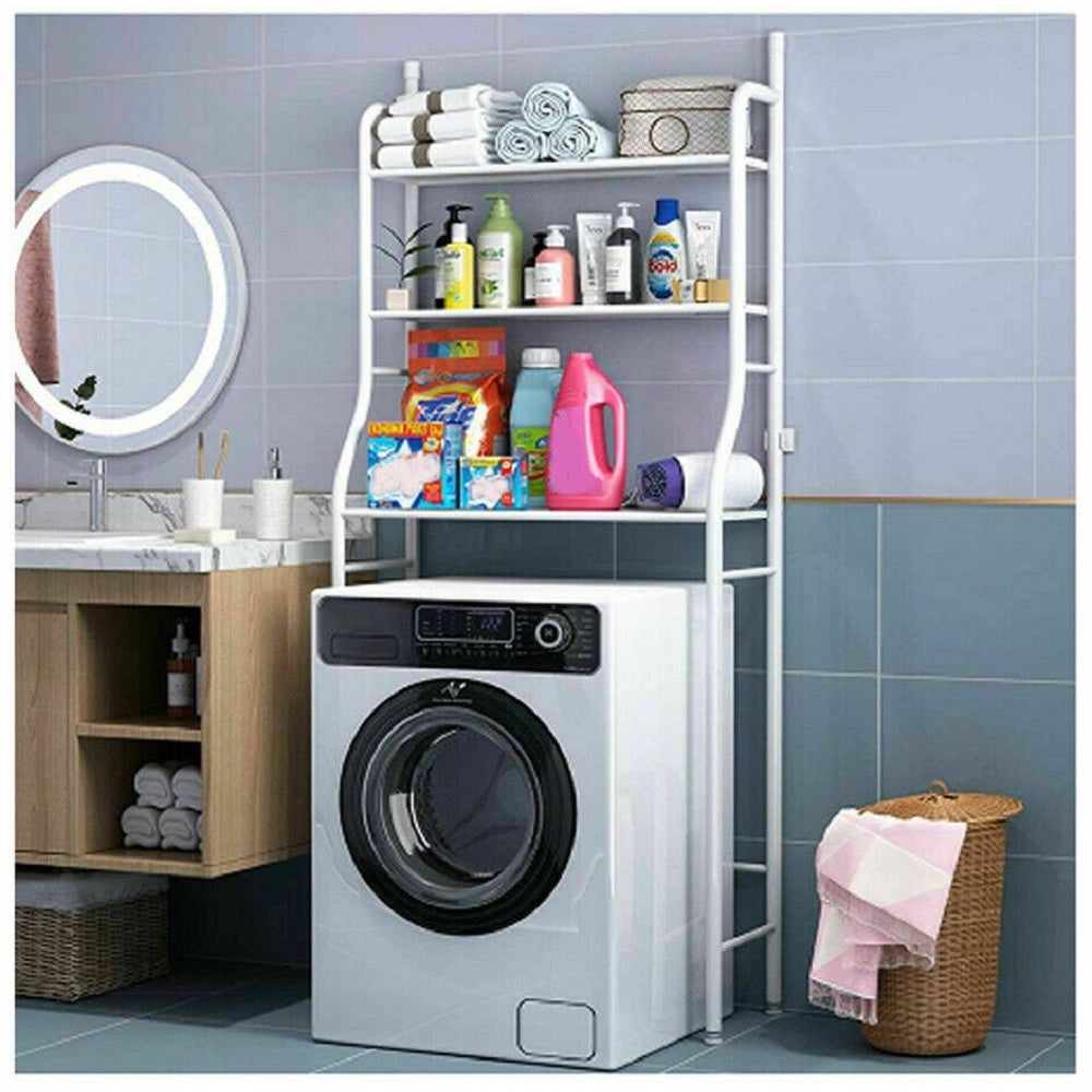 Trade Shop - Scaffale Salvaspazio Sopra Lavatrice Mensole Bagno 3 Piani Mobile Lavanderia 69078 -