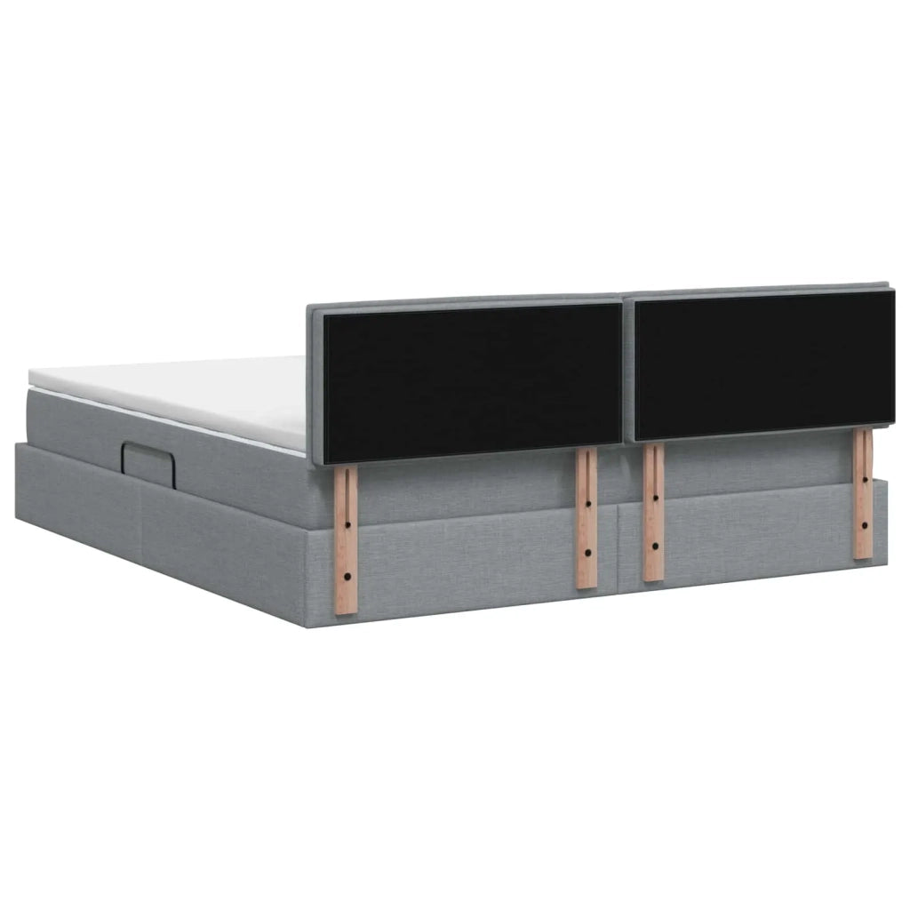 Letto con contenitore LED e materasso Grigio Chiaro 3458997