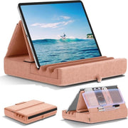 Supporto per tablet pieghevole - Stand per iPad per letto e scrivania - Panno morbido con tasca - Compatibile con iPad Pro 12.9 10.5 - Galaxy Tab - E-reader