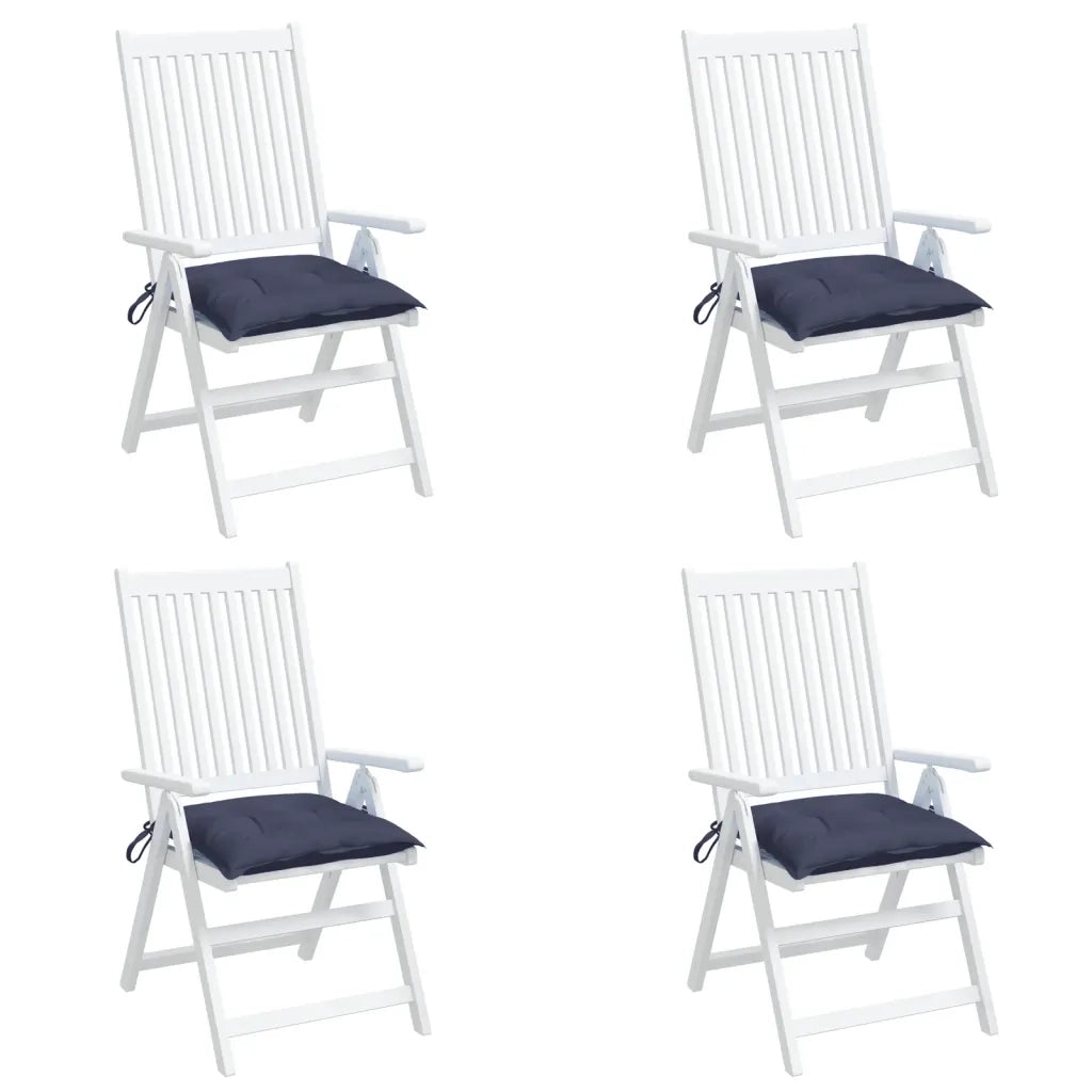 Cuscini per Sedia 4 pz Blu Marino 50x50x7 cm in Tessuto Oxford 378916